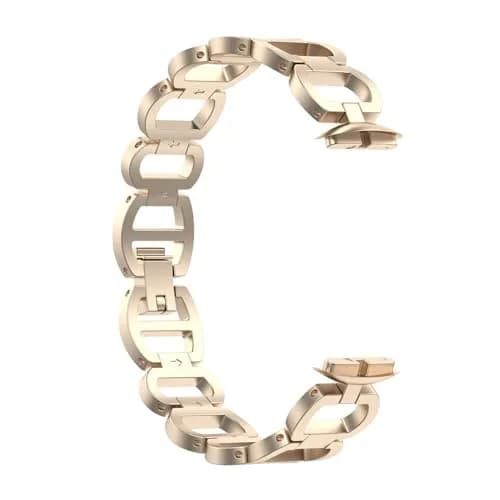 E ECSEM Fitbit Luxe Band Adjustable Stainless Steel Bracelet | Elegant Dressy Strap for Women thumbnail 4
