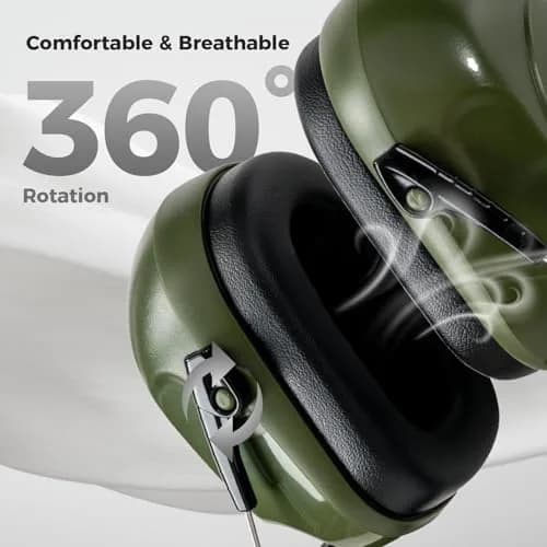 ProCase Armygreen Hearing Protection Ear Muffs NRR 28dB, Noise Cancelling Headphones - view 4