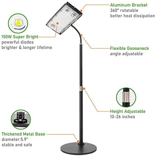 LBW Grow Light for Indoor Plants, Full Spectrum Desk LED Plant Light | Adjustable, Energy Efficient, 30W thumbnail 4
