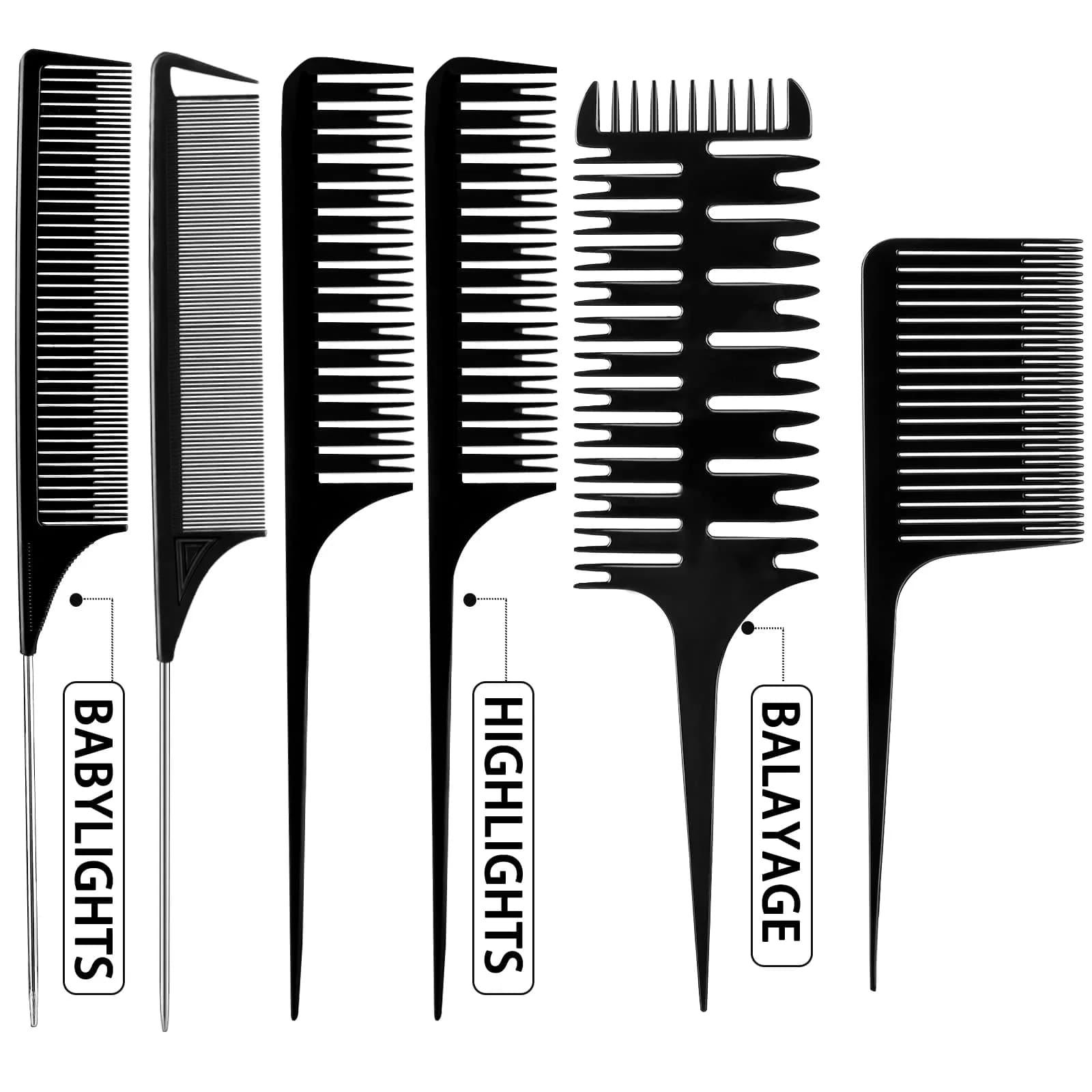 Patelai 6 Pcs Highlighting Comb Weaving, Various Style | Ideal for Hair Coloring