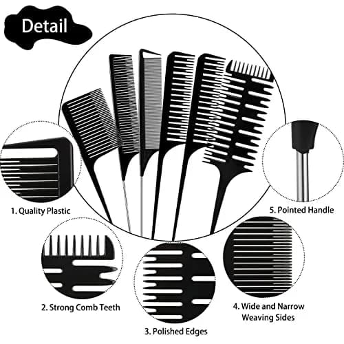 Patelai 6 Pcs Highlighting Comb Weaving, Various Style | Ideal for Hair Coloring thumbnail 3