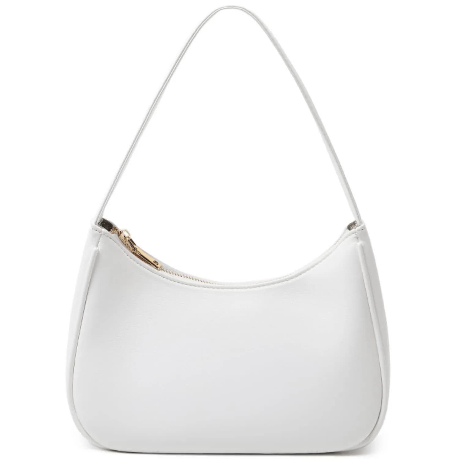 CYHTWSDJ Hobo Tote Handbag Mini Clutch Purse White | Cute PU Leather Shoulder Bag — White