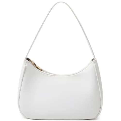 CYHTWSDJ Hobo Tote Handbag Mini Clutch Purse White | Cute PU Leather Shoulder Bag thumbnail 1
