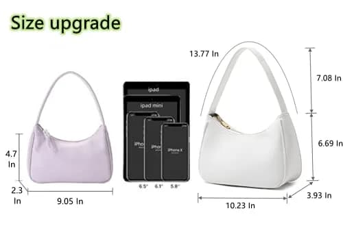 CYHTWSDJ Hobo Tote Handbag Mini Clutch Purse White | Cute PU Leather Shoulder Bag thumbnail 5