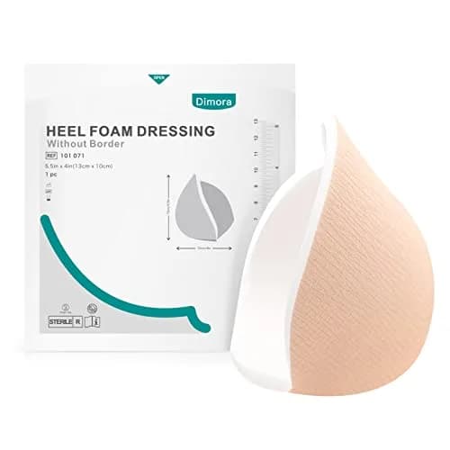 Dimora Heel Foam Dressing, Non-Adhesive Hydrophilic Pads 5.5x4 in Pack of 5 Waterproof for Wound Care thumbnail 5