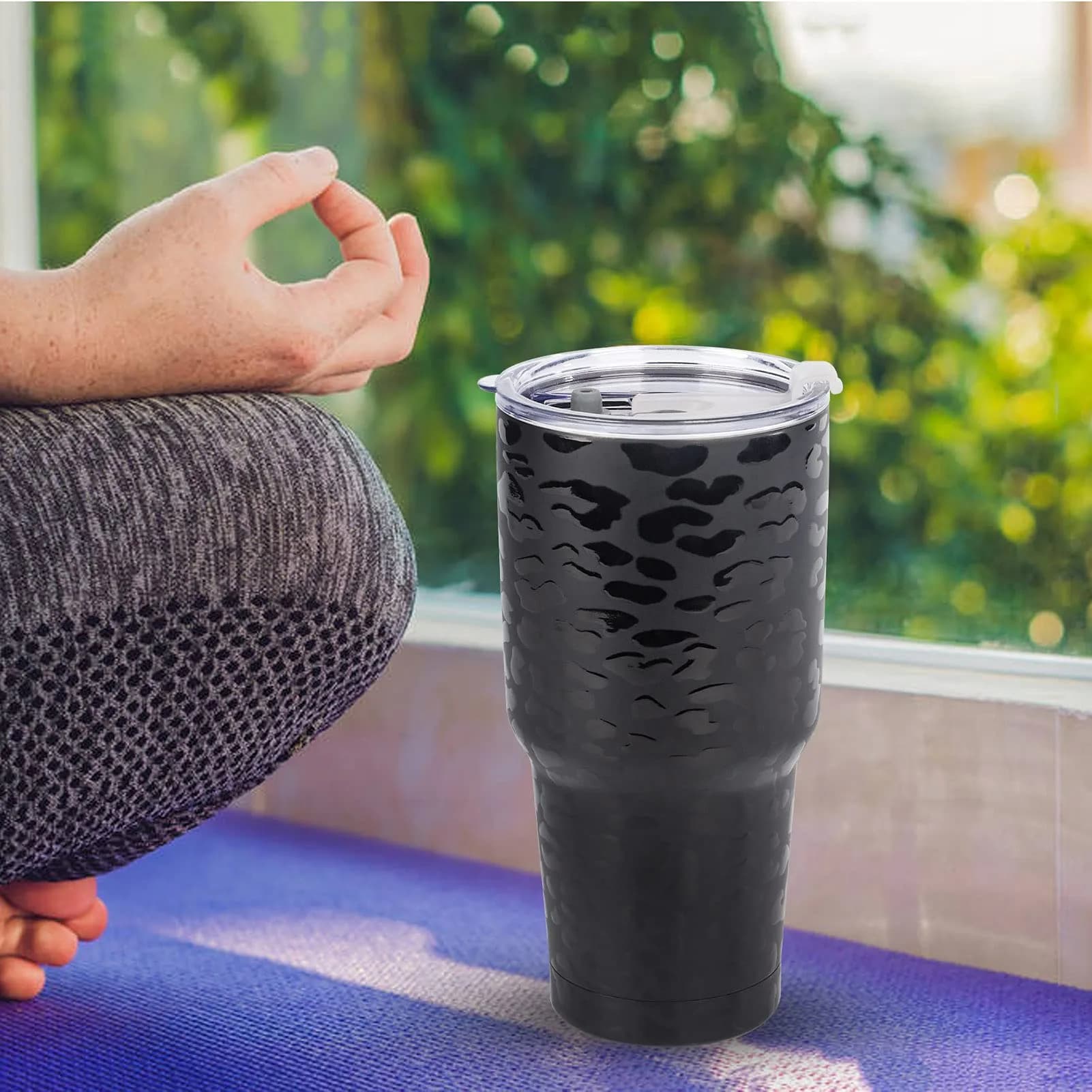 D·S 30oz Leopard Tumbler 890ml (30 fl oz) | Insulated Stainless Steel Travel Mug with Straws - view 7