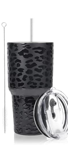 D·S 30oz Leopard Tumbler 890ml (30 fl oz) | Insulated Stainless Steel Travel Mug with Straws thumbnail 1