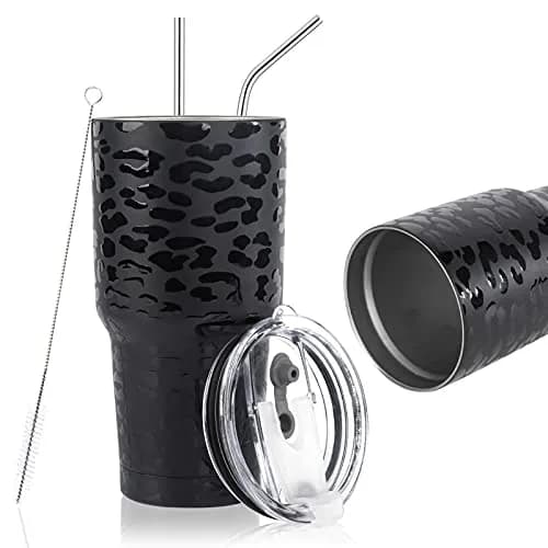 D·S 30oz Leopard Tumbler 890ml (30 fl oz) | Insulated Stainless Steel Travel Mug with Straws thumbnail 2