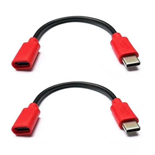 PortaPow USB-C Data Blocker Twin Pack (Red) | Secure Charging, Prevents Hacking thumbnail 1