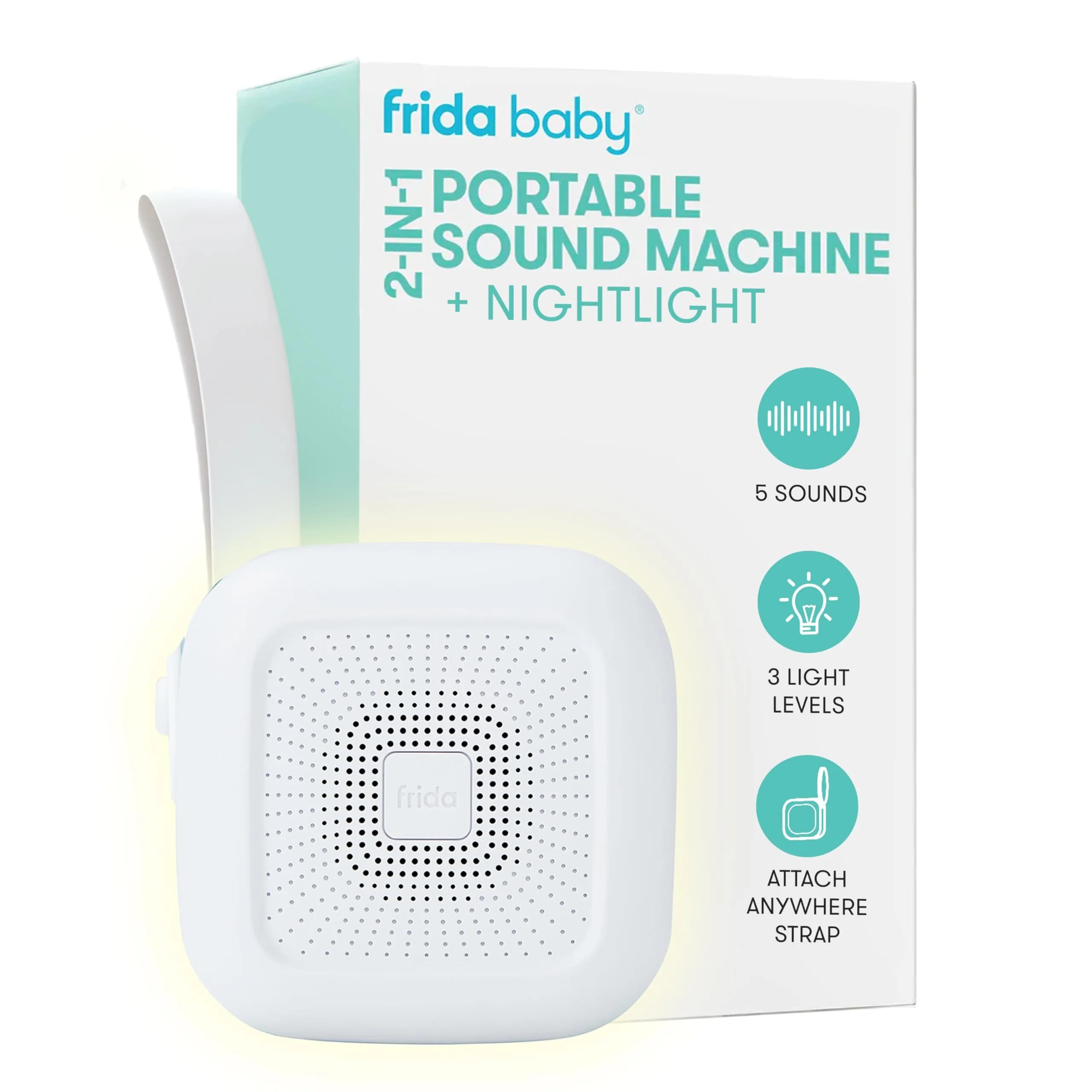 Frida Baby 2-in-1 Portable Sound Machine + Nightlight, White Noise | 18cm (7")H — White