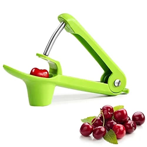 Racoshk Cherry Pitter Tool, Green | Food-Grade Stainless Steel & ABS, Easy to Use & Clean (1 Count) thumbnail 1
