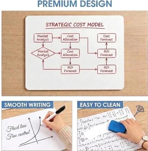 Ultimate Stationery Small White Board 9x12 Dry Erase Mini Lapboard 2 PK | Double Sided for Kids thumbnail 3