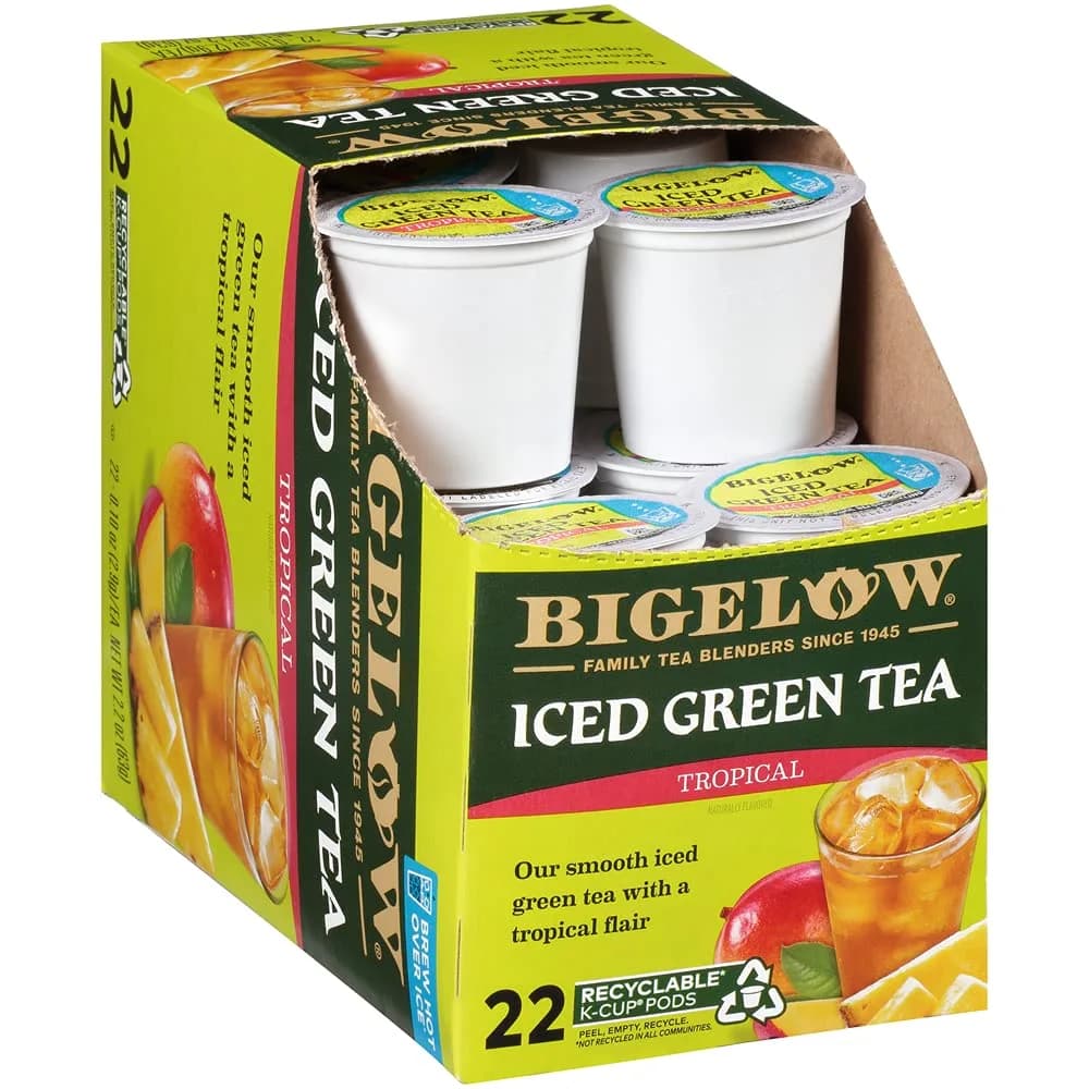 Bigelow Tropical Iced Green Tea 0.10 oz | Exotic Mango & Pineapple Refreshment