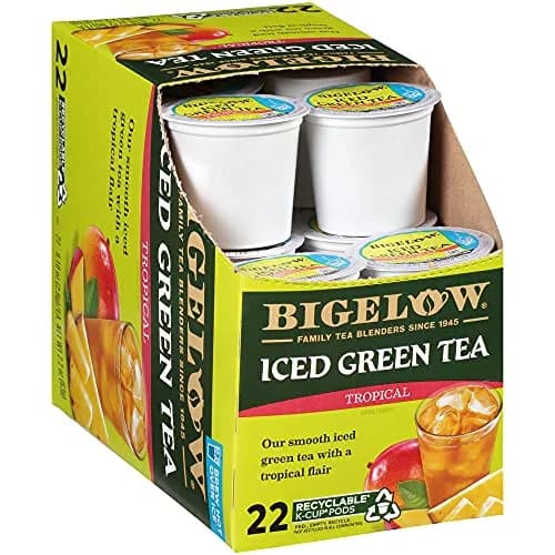 Bigelow Tropical Iced Green Tea 0.10 oz | Exotic Mango & Pineapple Refreshment thumbnail 1