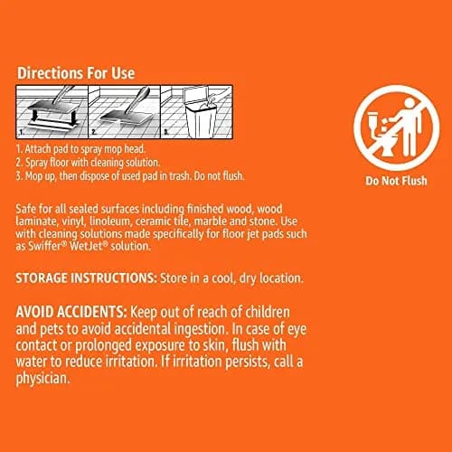 Amazon Basics Heavy Duty Disposable Floor Cleaning Mopping Pads with Absorbent Microfiber, Fits Swiffer WetJet Mopping Systems, 30 Count | Value Pack for Home Cleaning thumbnail 4