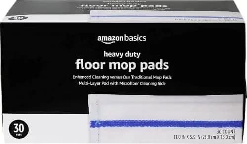Amazon Basics Heavy Duty Disposable Floor Cleaning Mopping Pads with Absorbent Microfiber, Fits Swiffer WetJet Mopping Systems, 30 Count | Value Pack for Home Cleaning thumbnail 1