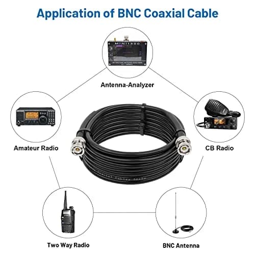 MOOKEERF RG58 BNC Cable 6ft (1.83m) Male to Male Coax | Low Loss 50 Ohm for RF Radios & Antennas thumbnail 6