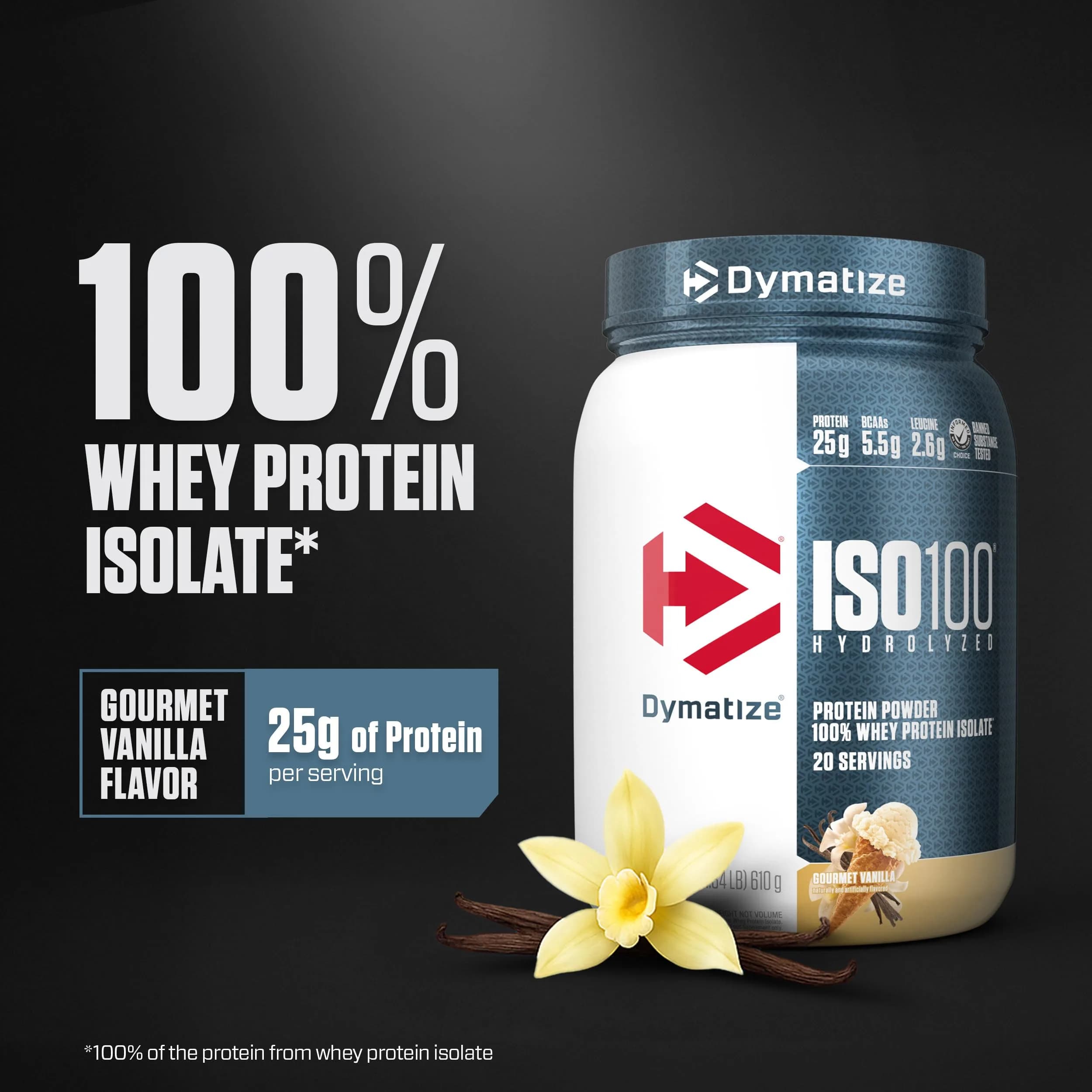 Dymatize ISO100 Gourmet Vanilla Whey Protein Isolate Powder | Fast-Absorbing Muscle Fuel - view 2