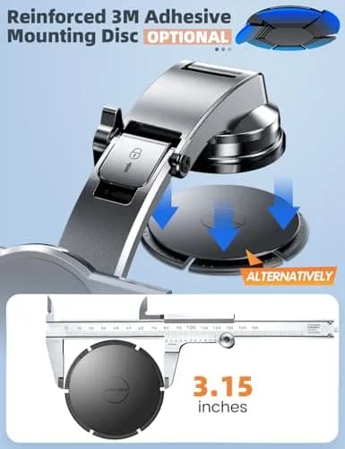 eSamcore Dashboard Tablet Holder for Car Truck iPad Stand with Suction Cup Mount, Black | Fits 6"-11" Tablets & Large Phones thumbnail 6