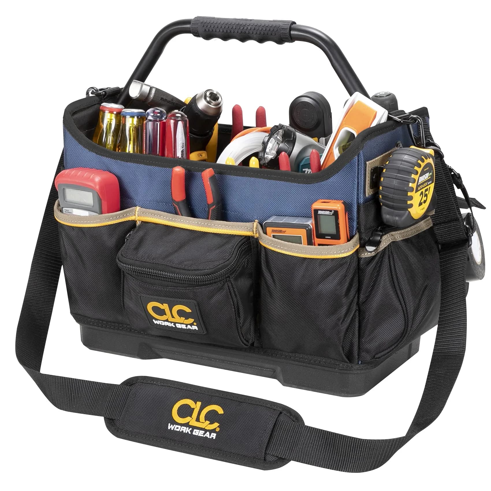 Custom Leathercraft PB1580 15" Molded Base Open-Top Toolbox | Heavy-Duty Tool Carrier for Worksites
