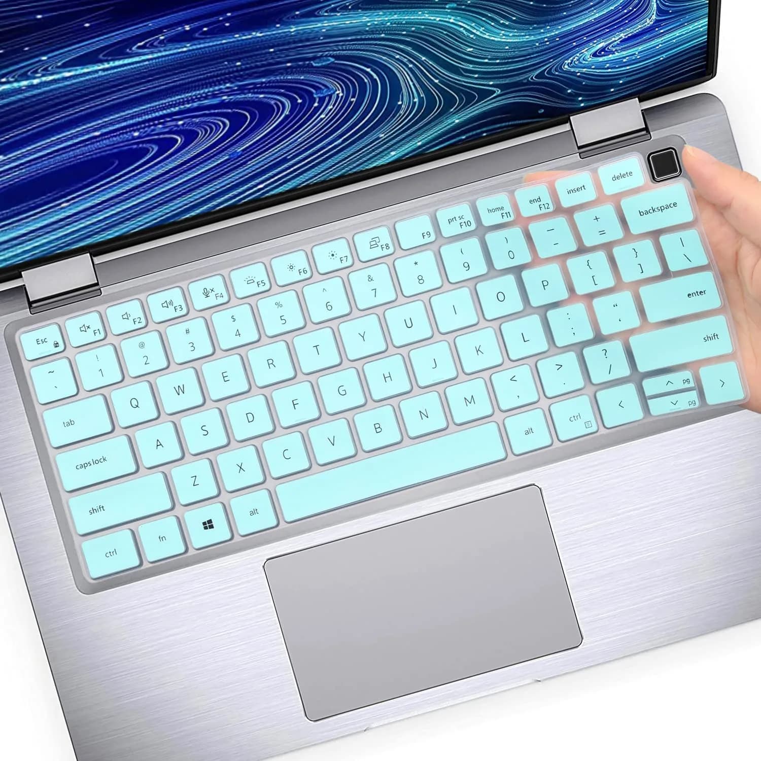 MUBUY-GOL Keyboard Cover for Dell Latitude 14" & 15.6" | Waterproof Silicone, Dustproof, Washable, US Layout, Hot Blue — Hotblue