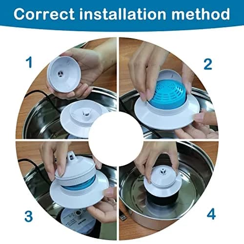 OYES Cat Water Fountain Filters 4 Pack | Compatible with 2.0L/67oz Stainless Steel Pet Fountains thumbnail 6