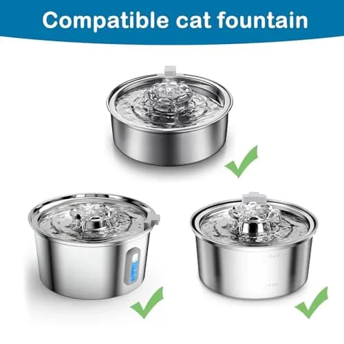 OYES Cat Water Fountain Filters 4 Pack | Compatible with 2.0L/67oz Stainless Steel Pet Fountains thumbnail 2