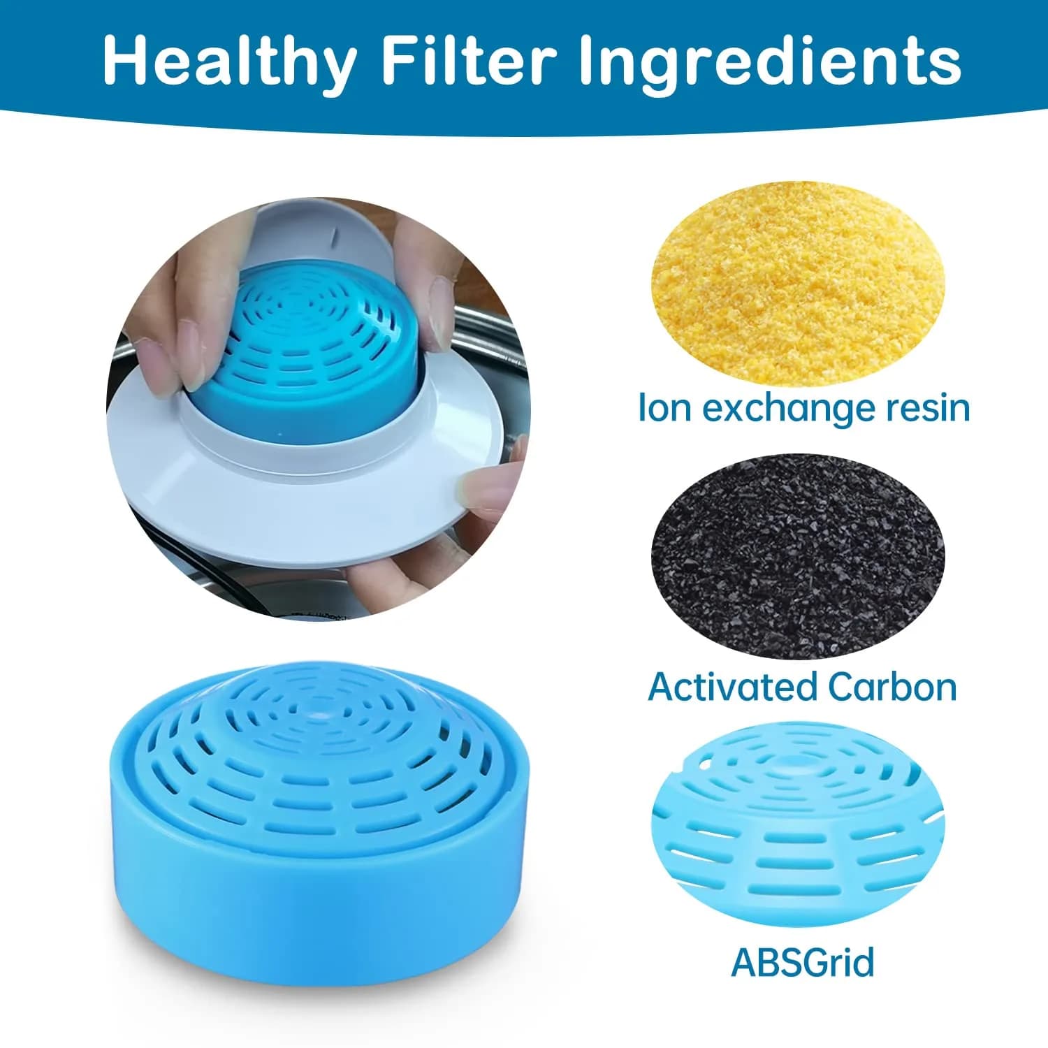 OYES Cat Water Fountain Filters 4 Pack | Compatible with 2.0L/67oz Stainless Steel Pet Fountains - view 3