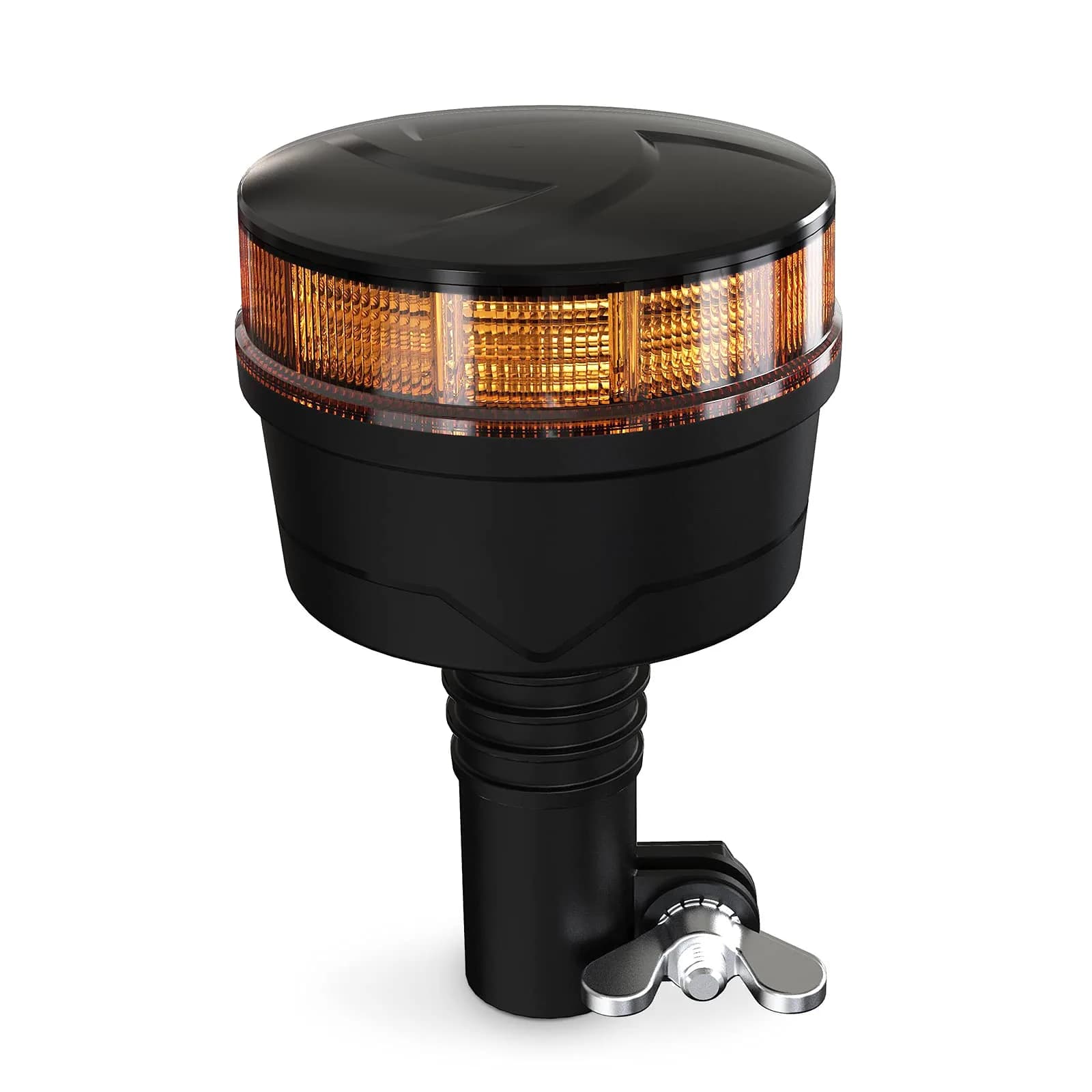 Agrieyes W16P Amber LED Beacon Light with Pipe Mount, 19W 12-24V | SAE J845 Certified Emergency Strobe — Pipe