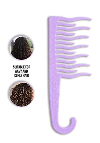 XO Curls Shower Detangling Hair Comb, Wide Tooth, Lavender | Gentle on Curly & Wavy Hair thumbnail 2