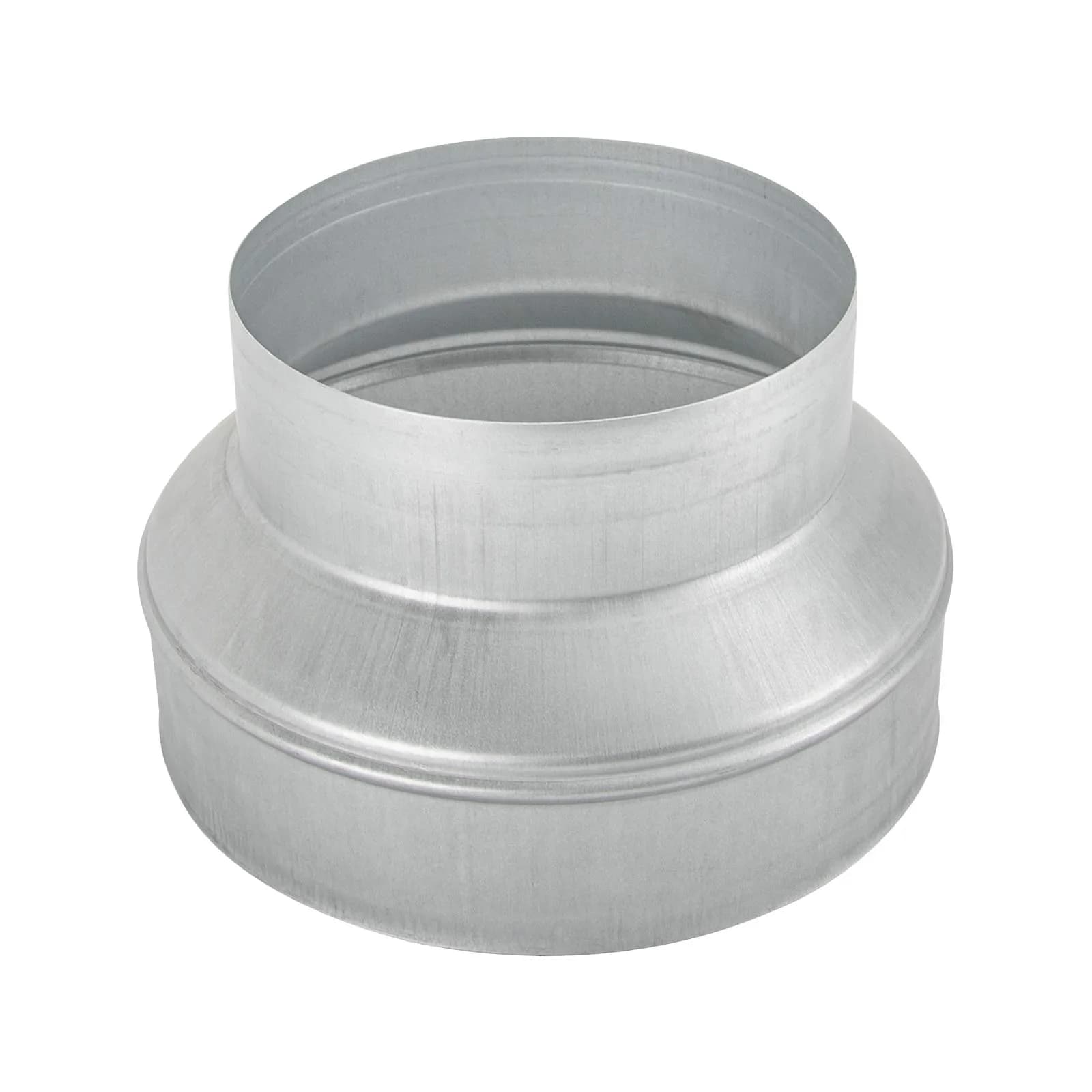 Kikerike Galvanized Steel Duct Reducer 8 inch to 6 inch | HVAC Ventilation Adapter — Silver