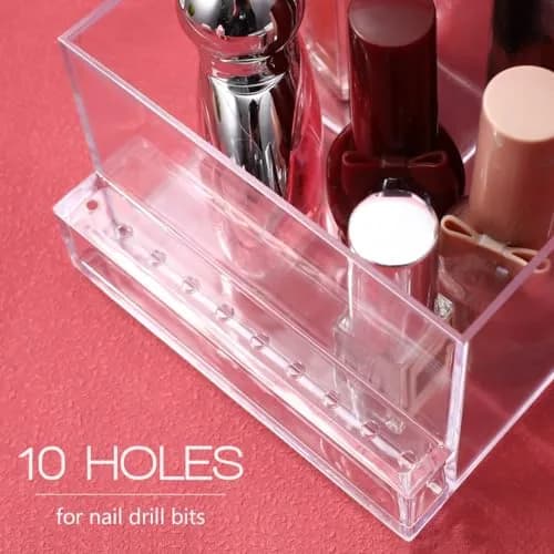 FRCOLOR Nail Drill Grinding Bit Holder Box | Nail Art Storage Organizer 10.3x9.7cm thumbnail 4