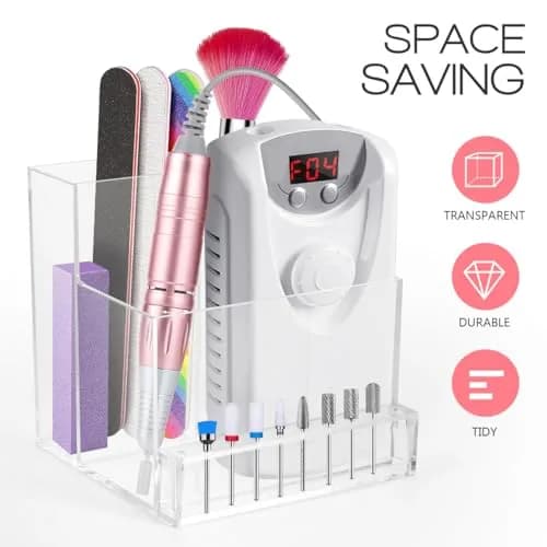 FRCOLOR Nail Drill Grinding Bit Holder Box | Nail Art Storage Organizer 10.3x9.7cm thumbnail 3