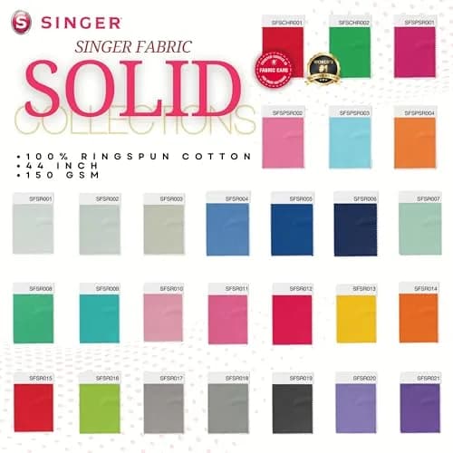 SINGER Fabrics 100% Cotton Quilting Fabric 2 Yard Precut | Bright Red for Sewing & Crafting thumbnail 5