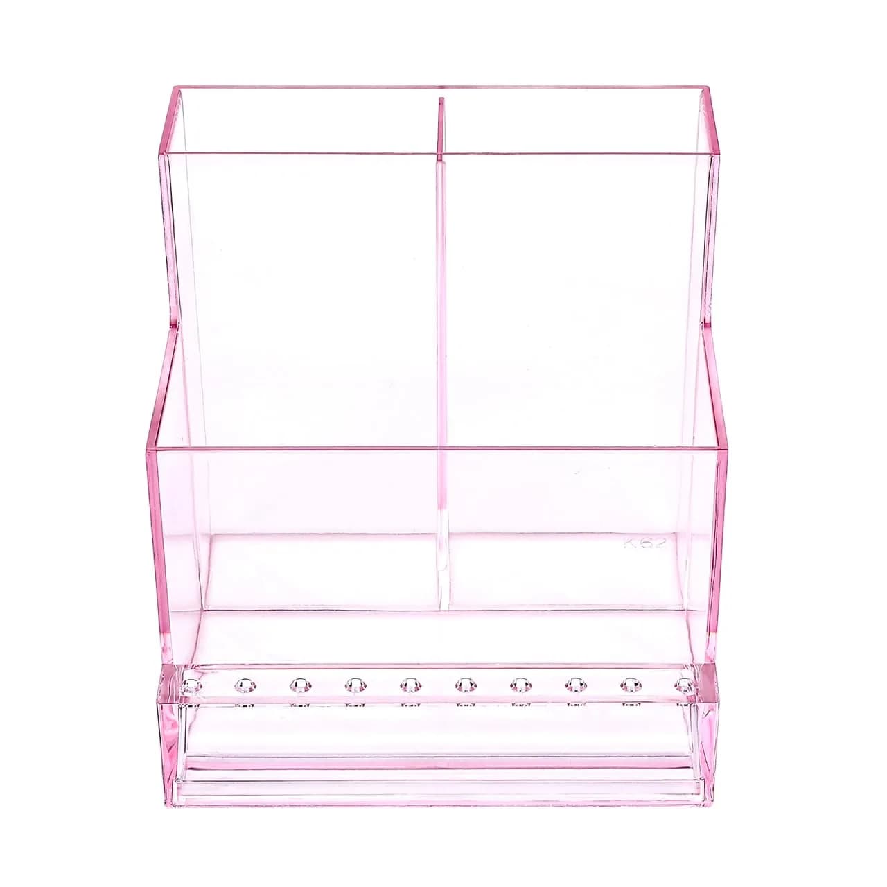 FRCOLOR Nail Drill Grinding Bit Holder Box 10.3x9.7cm Black | Professional Nail Art Organizer — Pink