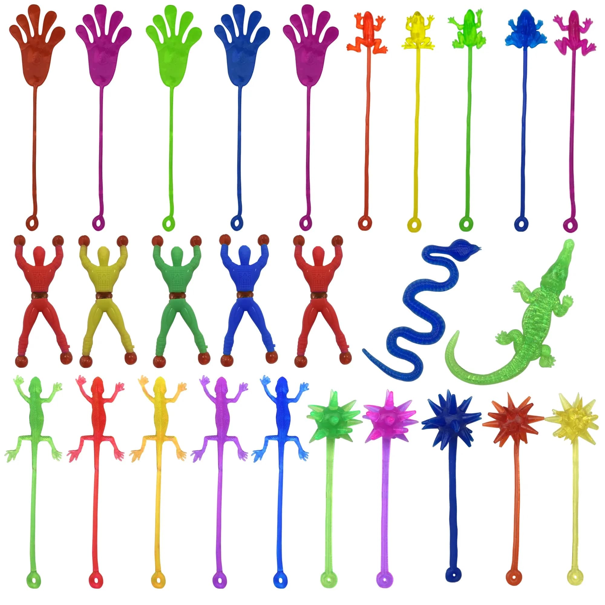 PPXMEEUDC 27PCS Multi-color Multi-style Stretchy Sticky Toys | Fun Party Favors for Kids
