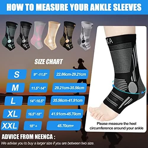 NEENCA Foot & Ankle Brace Socks for Sprained-Ankle Compression Sleeves Set | Medical Grade Support for Pain Relief & Sports Protection thumbnail 4