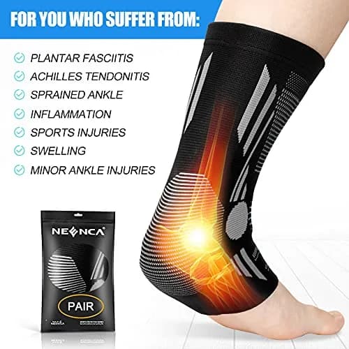 NEENCA Foot & Ankle Brace Socks for Sprained-Ankle Compression Sleeves Set | Medical Grade Support for Pain Relief & Sports Protection thumbnail 3