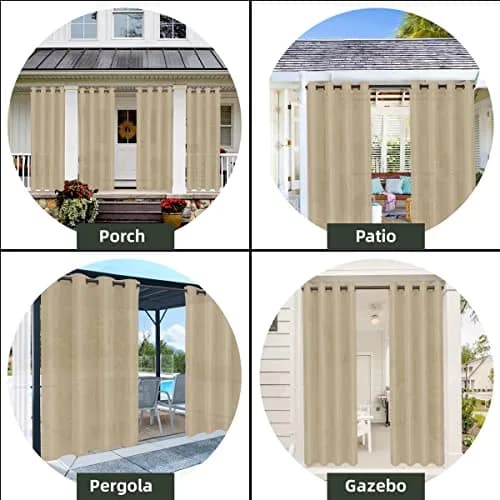 OutdoorLines Waterproof Indoor Outdoor Curtains for Patio | UV & Fade Resistant Polyester, 52W x 108L Inch thumbnail 5