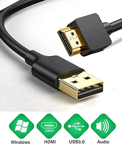 AKWOR USB to HDMI Adapter Cable 2m (6.6ft) | Connects Windows Laptops to Monitors & TVs thumbnail 7