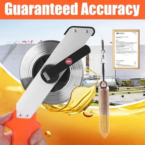 Cekegon Oil Gauging Tape, 49 ft | Rust-Resistant Stainless Steel with Brass Plumb Bob thumbnail 2