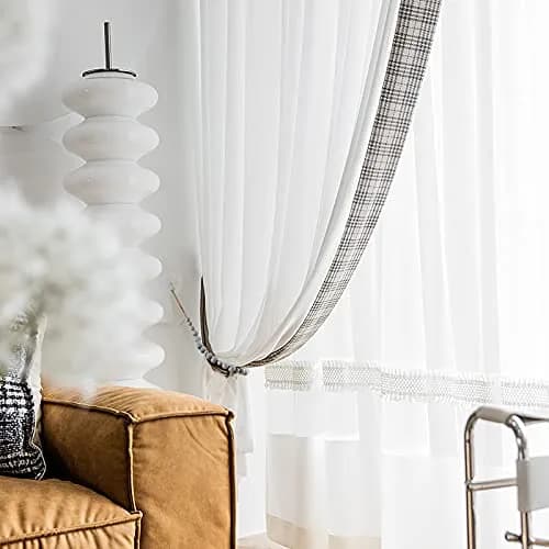 OCIOLI Grey Wood Bead Curtain Tiebacks with Hooks - 2 Pack | Boho Decor for Bedroom & Nursery thumbnail 7