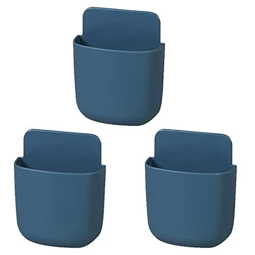 LVYOUIF 3 Pack Remote Control Holder Wall Mount Holders with Adhesive | Organizer for Home Office School Supply Storage (Blue) thumbnail 1