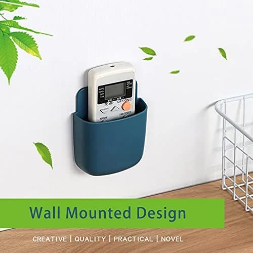 LVYOUIF 3 Pack Remote Control Holder Wall Mount Holders with Adhesive | Organizer for Home Office School Supply Storage (Blue) thumbnail 2