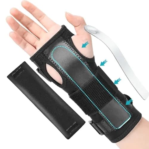 PKSTONE Carpal Tunnel Wrist Brace S/M (Black) | Adjustable Support for Left & Right Hand thumbnail 1