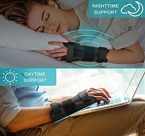 PKSTONE Carpal Tunnel Wrist Brace S/M (Black) | Adjustable Support for Left & Right Hand thumbnail 7