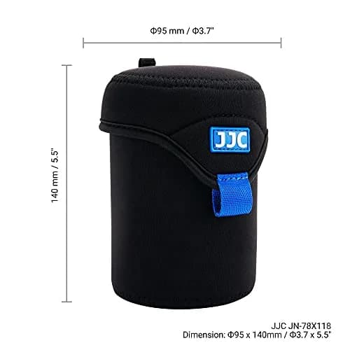 JJC Small Neoprene Camera Lens Pouch Case, Fits Lens up to 3.1 x 4.6 inches | Compact, Splash-Resistant thumbnail 6