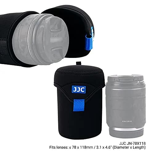 JJC Small Neoprene Camera Lens Pouch Case, Fits Lens up to 3.1 x 4.6 inches | Compact, Splash-Resistant thumbnail 2
