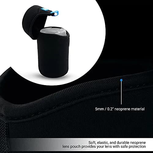 JJC Small Neoprene Camera Lens Pouch Case, Fits Lens up to 3.1 x 4.6 inches | Compact, Splash-Resistant thumbnail 3