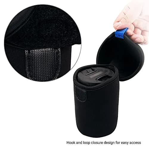 JJC Small Neoprene Camera Lens Pouch Case, Fits Lens up to 3.1 x 4.6 inches | Compact, Splash-Resistant thumbnail 4